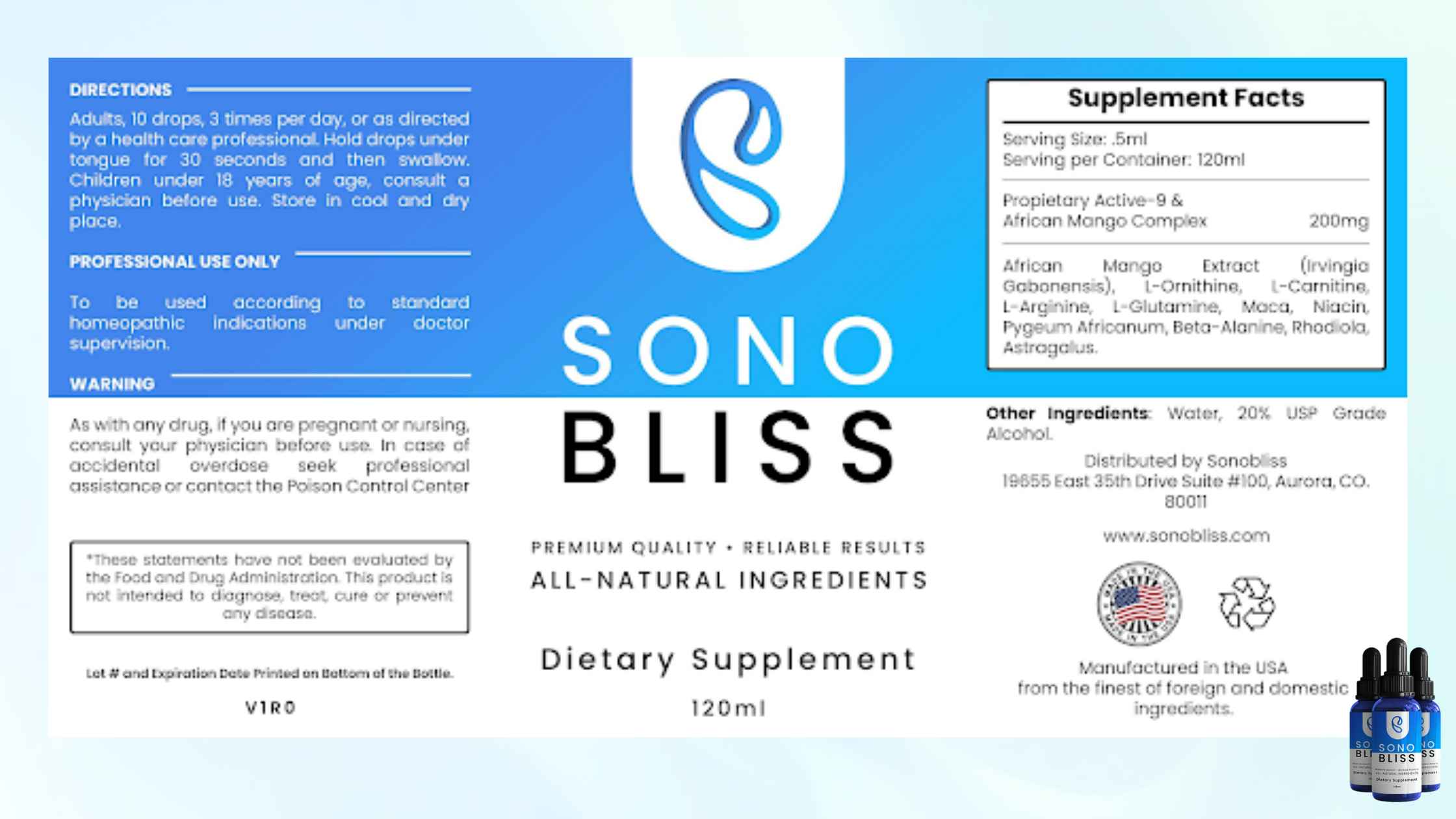 Sonobliss tinnitus supplement Facts